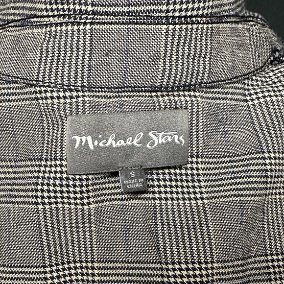 Michael Stars Plaid Moto Grey Denim Jacket Size 2 - Picture 9 of 9